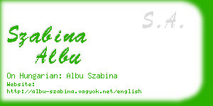 szabina albu business card